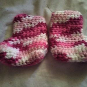 Handmade Crochet Baby Girl booties